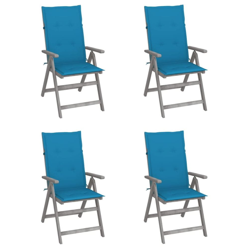Petromila vidaXL Záhradné sklápacie stoličky 4 ks s podložkami akáciový masív